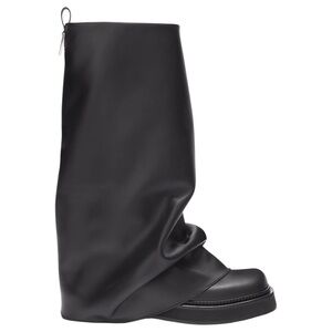 The Attico Women’s Robin Black Leather Y2K Multilayer Shark Combat Boot Sz 41 11